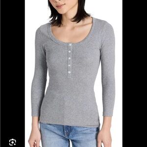 AYR Scoop Neck Long-Sleeve - Gray high roller Henley small